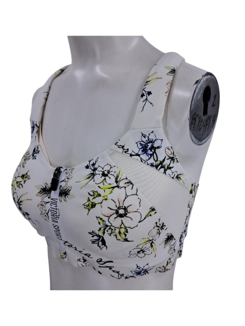 Victorias Secret Incredible Knockout Ultra Max Sports Bra Size 36D Floral Zipper